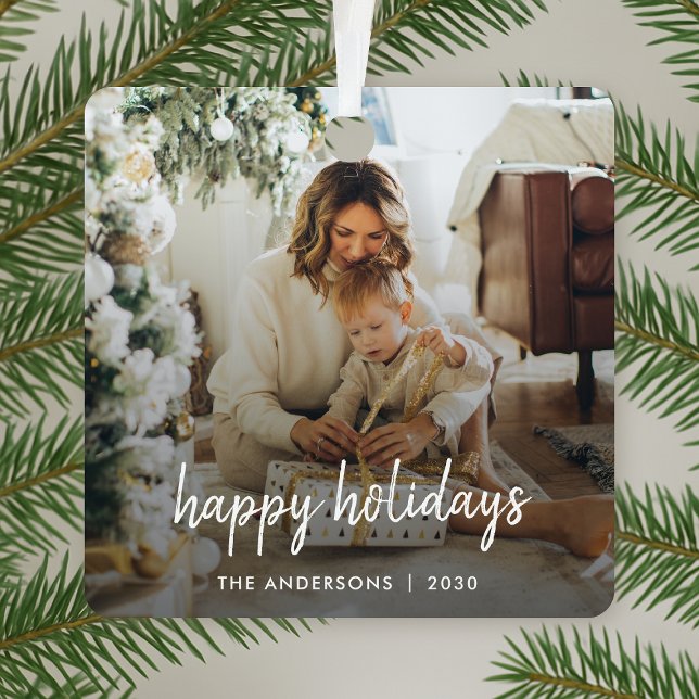 Moderne Weihnachtsstylische Minimalistische Script Ornament Aus Metall (Von Creator hochgeladen)