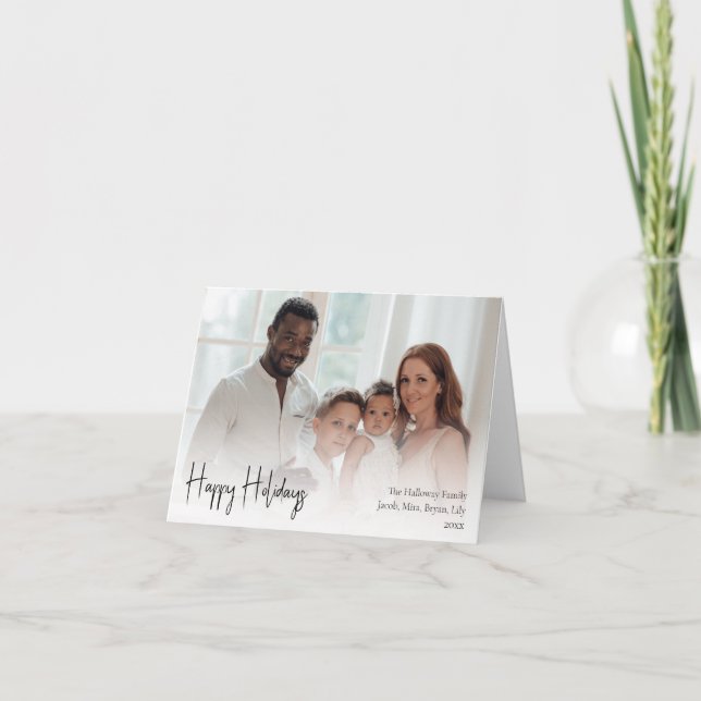 Moderne Weihnachtsszenarien mit vollem Foto Feiertagskarte (Vorderseite)