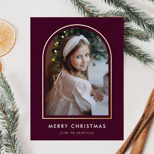 Moderne Weihnachtsweinbogen-Foto Folien Feiertagspostkarte