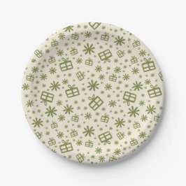 Moderne Weihnachtszeit-Linie Art Pattern Pappteller
