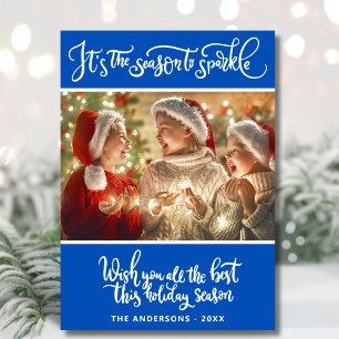 Moderne Weihnachtszeit zum Blauen Sparkassen Feiertagskarte