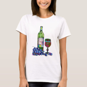 Moderne Wein- und Traubenkunst T-Shirt