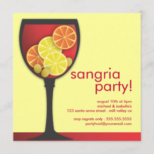 Moderne Weinglas-Sangria-Party Einladung