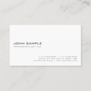 Moderne Weiß Elegant Einfach Minimalistisch Visitenkarte