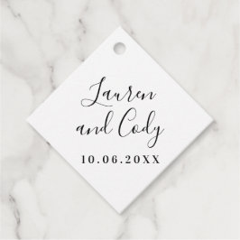 Moderne Weiß- und Schwarz-Script-Gevor-Tag Geschenkanhänger