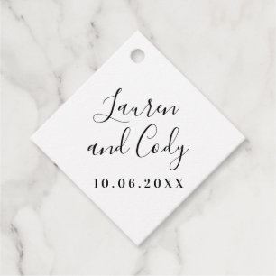 Moderne Weiß- und Schwarz-Script-Gevor-Tag Geschenkanhänger