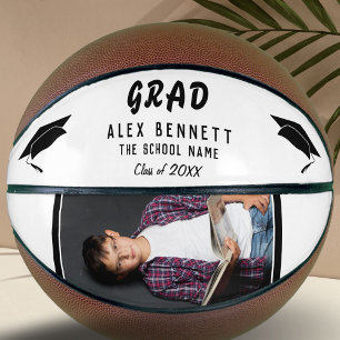 Moderne weiße Abschlussname / Absolvent Abschlussf Basketball