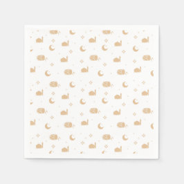 Moderne weiße Beige Ramadan & Eid Napkins Serviette