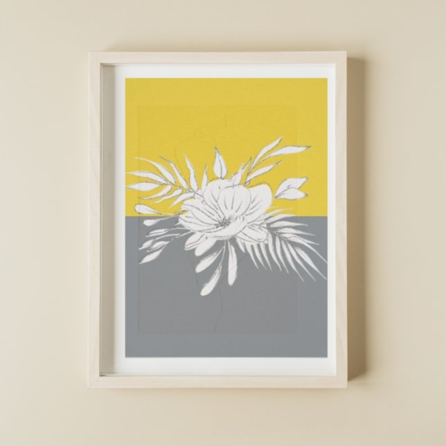 Moderne weiße Blume in Colorblock Poster (Von Creator hochgeladen)