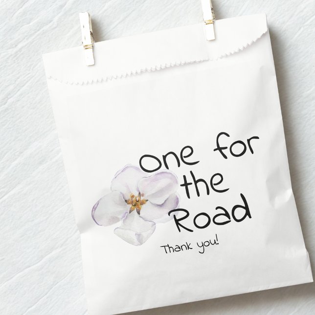 Moderne weiße Blume, One for road, vielen Dank Geschenktütchen (Von Creator hochgeladen)