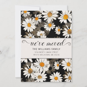 Moderne weiße Blumen-Moving-Card Ankündigung