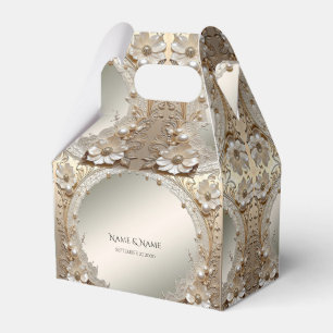 Moderne weiße Blumen Perlen Geschenkbox Geschenkschachtel