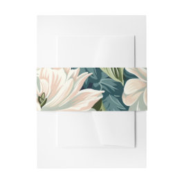 Moderne weiße Blumenhochzeit Einladungsbanderole