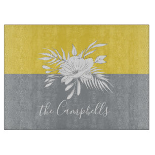 Moderne weiße Blüte Personalisiert in Colorblock Schneidebrett