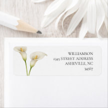 Moderne weiße Calla-Lilie Blumenhochzeit