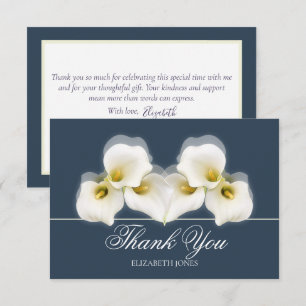 Moderne weiße Calla-Lilien Brautdusche Dankeschön Dankeskarte