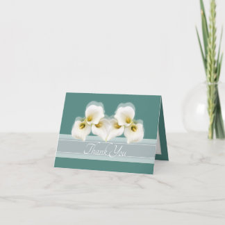 Moderne weiße Calla-Lilien Elegantes modernes Dank Dankeskarte
