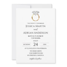 Moderne weiße Diamantring-Hochzeit