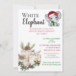 Moderne Weiße Elefant Kinder-Weihnachtsfeier  Einladung