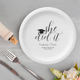 Moderne Weiße Eleganz, die sie getan hat, Abschlus Pappteller