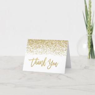 Moderne weiße falsche Gold-Glitter-Dankeschön-Kart Dankeskarte