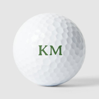 Moderne weiße Farbe | Initialen des Fern-Leaf-Mono Golfball