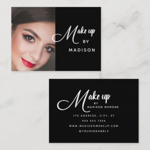 Moderne Weiße Fettschrift Foto-Make-up Visitenkarte