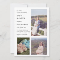 Moderne weiße Foto-Collage paart Baby-Dusche