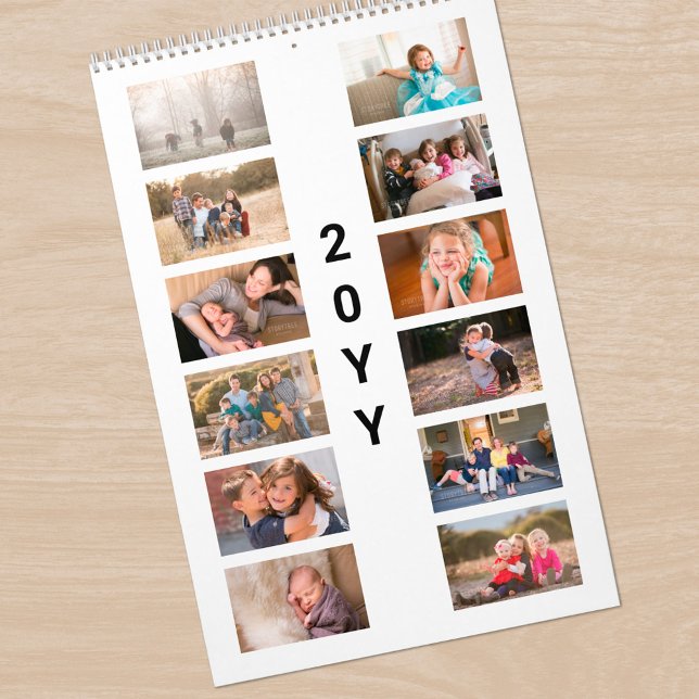 Moderne weiße Fotohülle Kalender (Modern Photo White Cover Calendar, front cover)