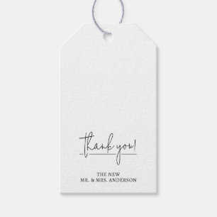 Moderne weiße Gastgeschenk Hochzeit Geschenkanhänger