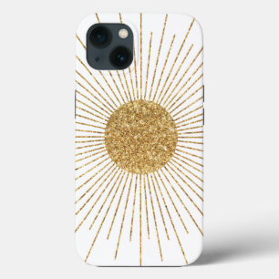 Moderne, weiße goldene Sonne Case-Mate iPhone Hülle