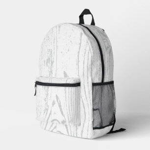 Moderne weiße graue Holzmaserung Bedruckter Rucksack