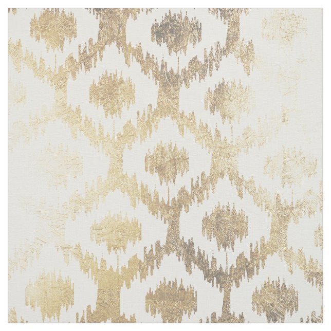Moderne weiße Hand gezeichnetes ikat Stoff (Muster)