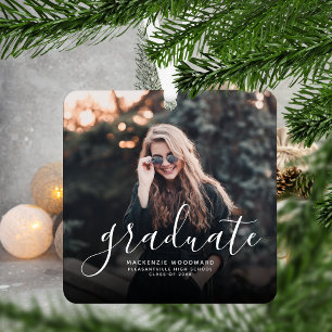 Moderne weiße Handschrift-Foto-Abschluss Ornament Aus Metall