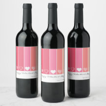 Moderne weiße Herzen Rot und Rosa Streifen Valenti