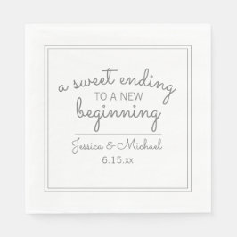 Moderne weiße Hochzeit Süß Unterwegs Serviette