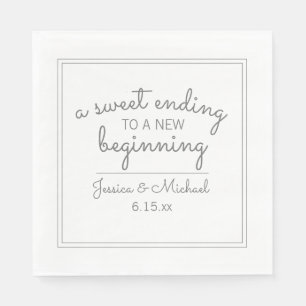 Moderne weiße Hochzeit Süß Unterwegs Serviette