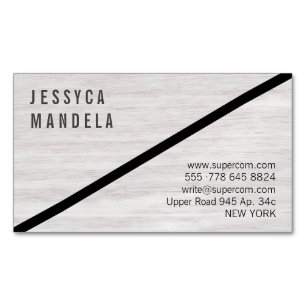 Moderne weiße Holz Magnetische Visitenkarte