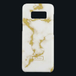 Moderne weiße Imitate Marmorgoldakzente Case-Mate Samsung Galaxy S8 Hülle<br><div class="desc">Modernes,  minimalistisches und beliebtes Bild aus weißem Marmor mit coolem goldfarbenem Adermuster. Optionales Monogramm.</div>