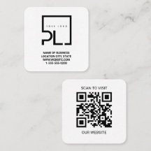 Moderne weiße individuelle Logos und QR-Code quadr