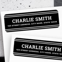 Moderne, weiße Linien, schwarze Rücksendeadresse