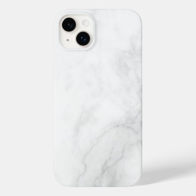 Moderne weiße Marmor Case-Mate iPhone Hülle (Rückseite)