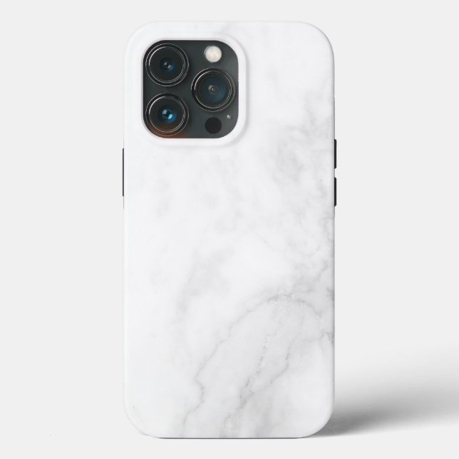 Moderne weiße Marmor Case-Mate iPhone Hülle (Rückseite)