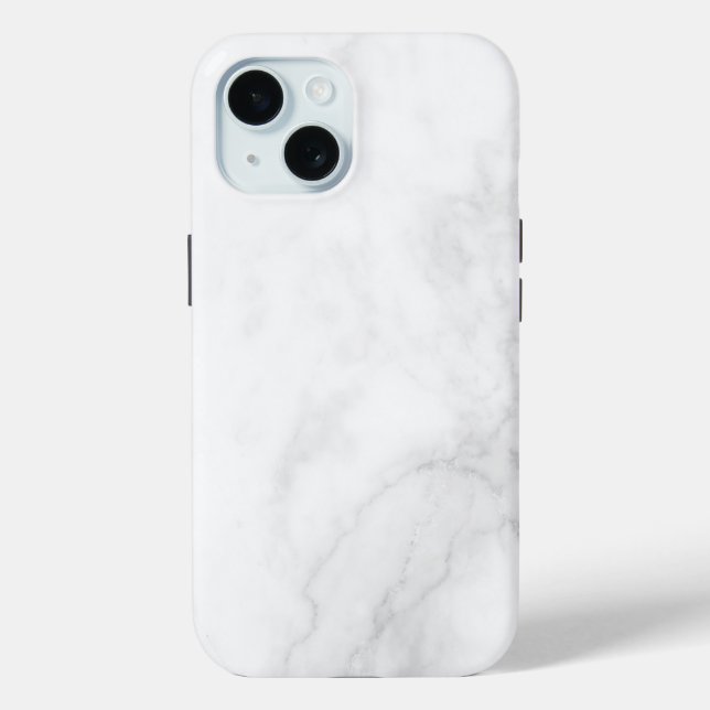 Moderne weiße Marmor Case-Mate iPhone Hülle (Rückseite)