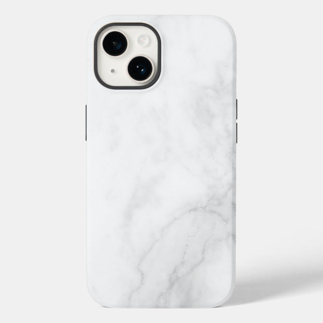 Moderne weiße Marmor Case-Mate iPhone Hülle (Rückseite)