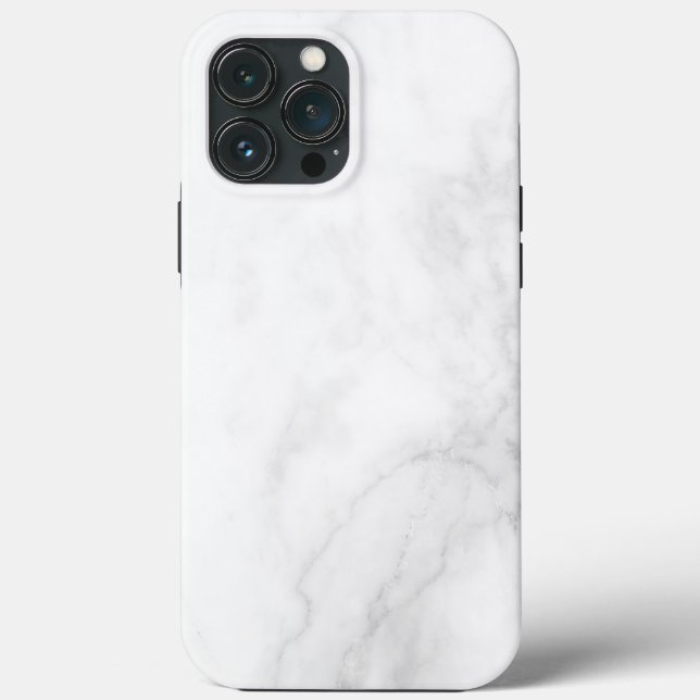 Moderne weiße Marmor Case-Mate iPhone Hülle (Rückseite)