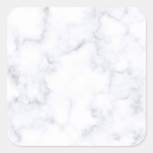 Moderne weiße Marmor Quadratischer Aufkleber