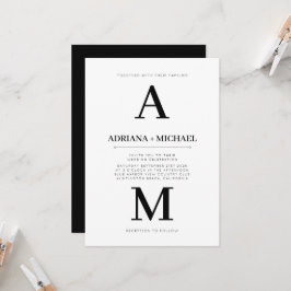 Moderne weiße, muffige Typografie Einladung Hochze