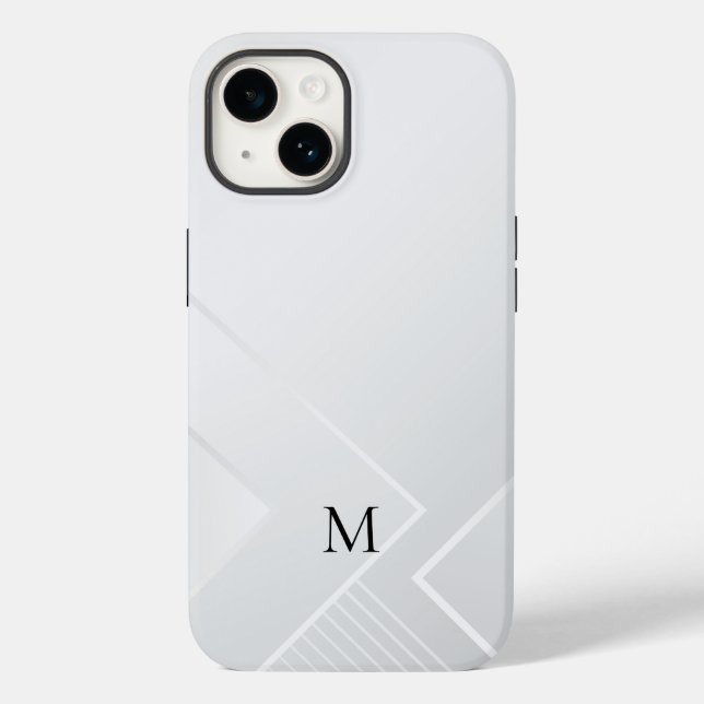 Moderne weiße Muster Case-Mate iPhone Hülle (Rückseite)