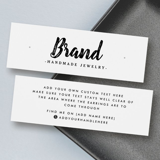 Moderne weiße Ohrring-Visitenkarte (Modern white stud earring display card)